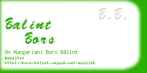 balint bors business card